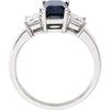 14k White Gold Blue Sapphire & Diamond Accented Ring, Size 6