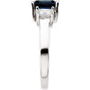 14k White Gold Blue Sapphire & Diamond Accented Ring, Size 6