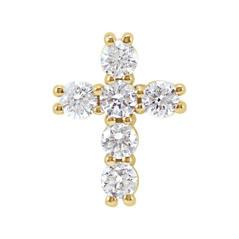 14k Yellow Gold 1/4 CTW Diamond Cross Pendant