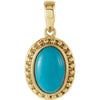 11X7 mm Genuine Cab Turquoise Pendant in 14K Yellow Gold