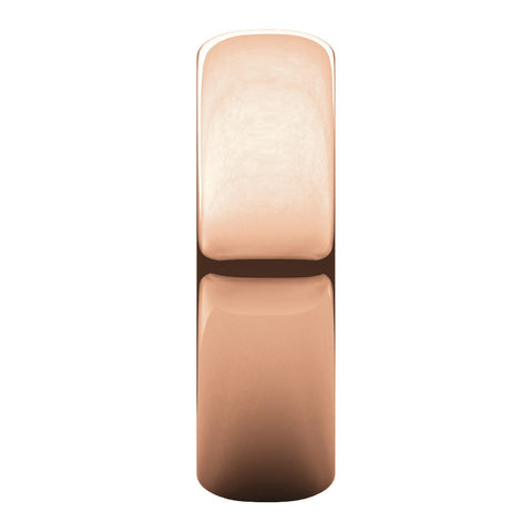 10k Rose Gold 6mm Half Round Band S, Size 8