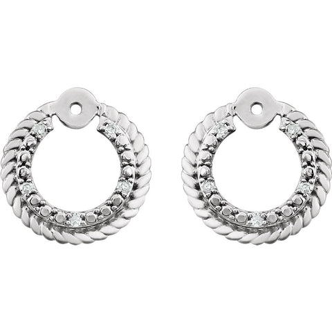 14k White Gold .04 CTW Diamond Earring Jackets