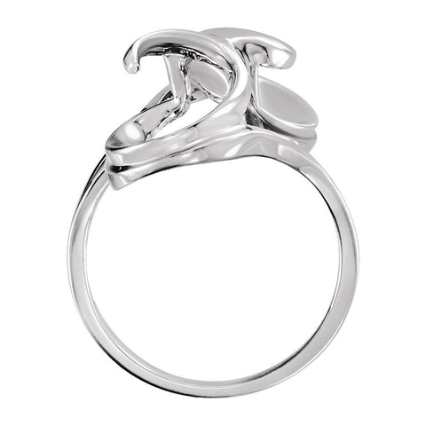 14k White Gold Freeform Ring, Size 6