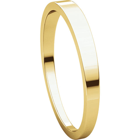 10k Yellow Gold 2.5mm Flat Tapered Band, Size 8