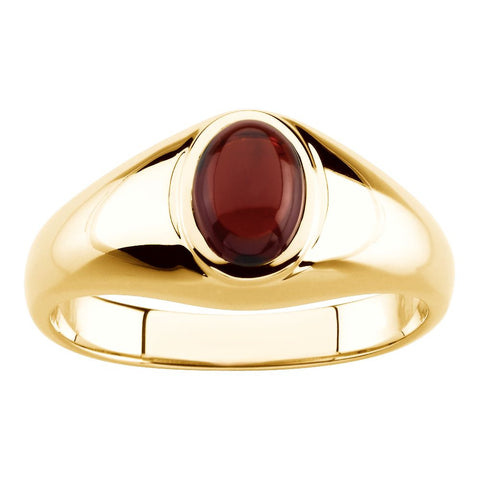 14k Yellow Gold Mozambique Garnet Ring, Size 10.5