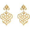 14k Yellow Gold Decorative Dangle Earrings