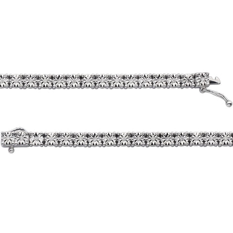 Sterling Silver 1/4 CTW Diamond Line 7" Bracelet