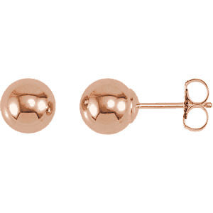 14k Rose Gold 6mm Ball Earrings