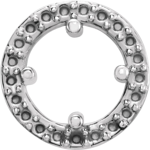 Sterling Silver 4.9mm Round Halo-Style Pendant Mounting
