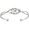 0.05 CTTW Cuff Bracelet with Leaf Design in 14k White Gold