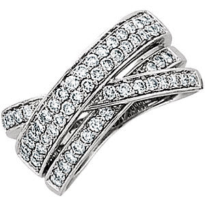 14k White Gold 1 CTW Diamond Anniversary Band, Size 7