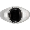 Sterling Silver Onyx Ring, Size 11