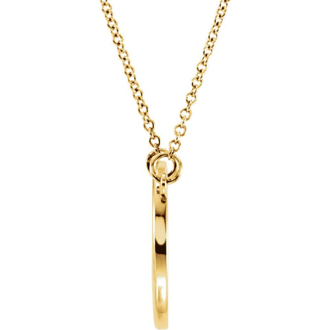 14k Yellow Gold Circle 16" Necklace