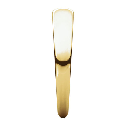 14k Yellow Gold 4mm Half Round Tapered Band, Size 7