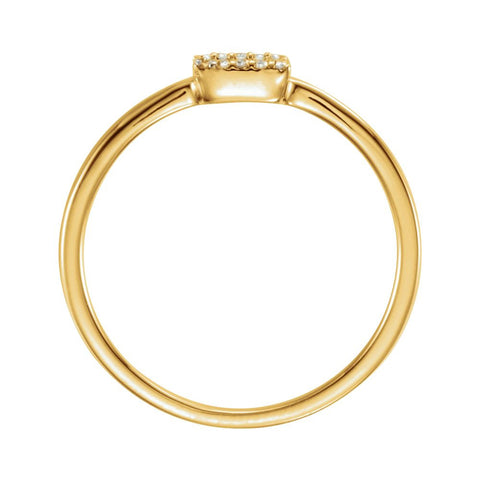 14k Yellow Gold .06 CTW Diamond Square Stackable Ring, Size 7