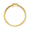 14k Yellow Gold .06 CTW Diamond Square Stackable Ring, Size 7