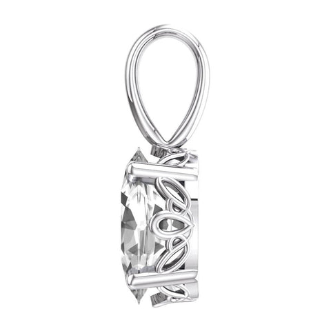 14k White Gold White Sapphire Pendant