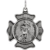 28.00x25.00 mm St. Florian Medal Without Chain in Sterling Silver