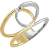 14k White & Yellow Gold Interlocking Loop Ring, Size 7