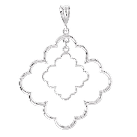 14k White Gold Decorative Pendant