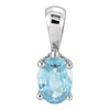 14K White Gold Blue Zircon Pendant