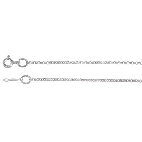 14K White Gold 1.5mm Solid Rolo 18-Inch Chain