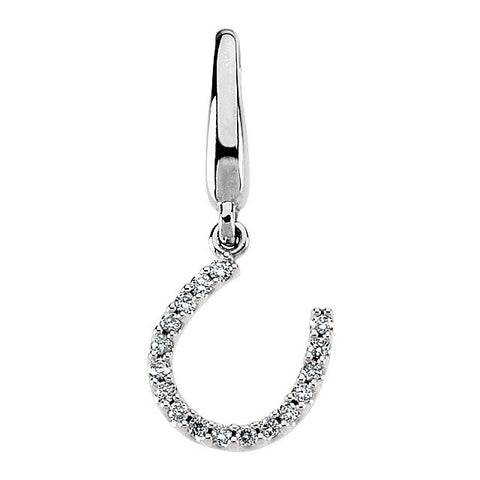 14k White Gold Horseshoe Charm