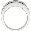 14k White Gold Emerald & 3/8 CTW Diamond Ring, Size 7