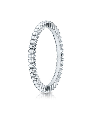 Benchmark 14k White Gold 2mm Gear Cut Design Band, (Sizes 4-9.5)