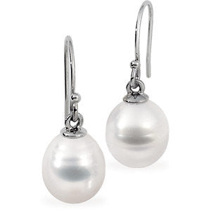 Elegant and Stylish Pair of 12.00 MM South Sea Cultured Pearl Earrings in 18K Palladium White Gold, 100% Satisfaction Guaranteed.