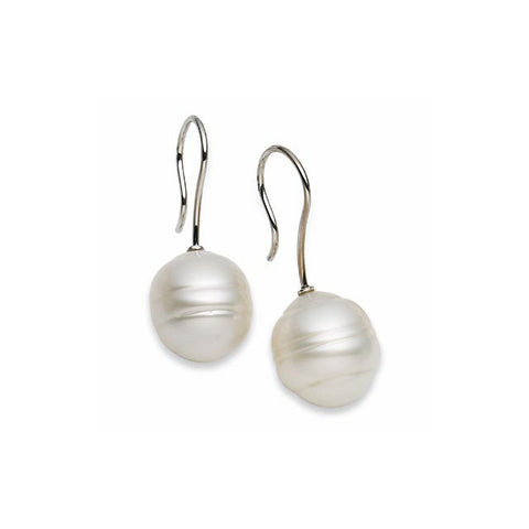 18k Palladium White Gold South Sea Cultured Pearl Earrings