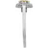 14k White Gold 1/2 CTW Yellow & White Diamond Ring, Size 7