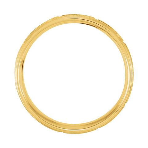 14K Yellow & 14k White Gold 7mm Two-Tone Comfort Fit Design Band Size 11.5
