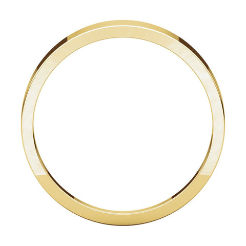 14k Yellow Gold 4mm Flat Tapered Band, Size 10.5