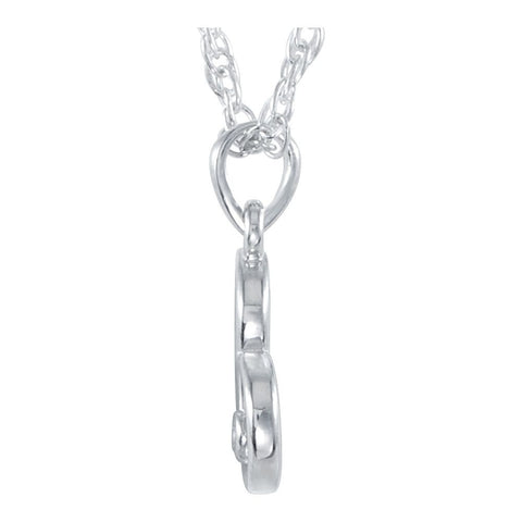 Sterling Silver Pink Cubic Zirconia Heart 18" Necklace