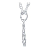 Sterling Silver Pink Cubic Zirconia Heart 18" Necklace