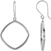 14k White Gold Square Shaped Earrings
