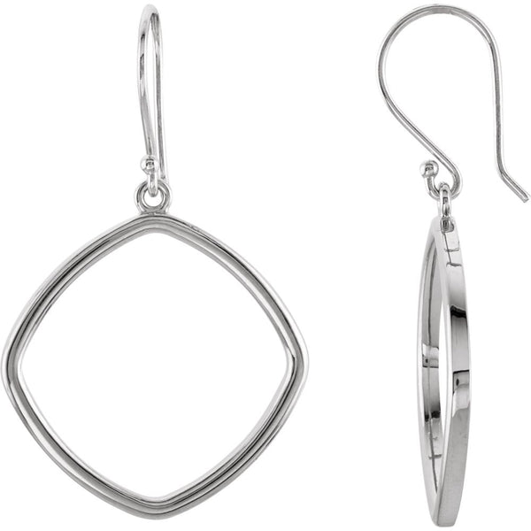 Sterling Silver Square Shaped Earrings