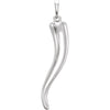14k White Gold 25.4mm Horn Pendant