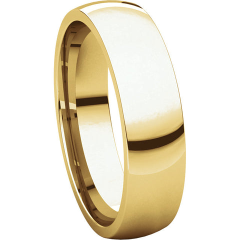 14k Yellow Gold 5mm Light Comfort Fit Band, Size 14