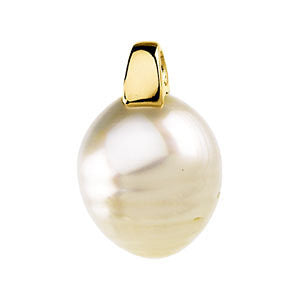 14k Yellow Gold Solitaire Pendant for Pearl