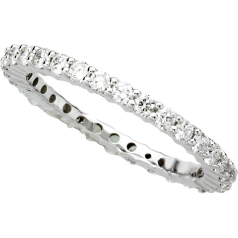 14k White Gold 1 CTW Diamond Eternity Band Size 5