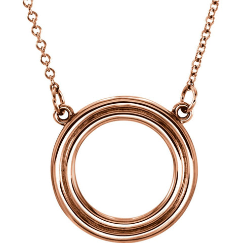 14k Rose Gold Circle 16" Necklace