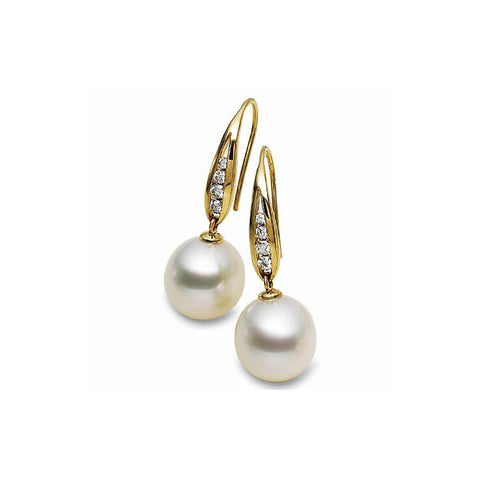 18k Yellow Gold South Sea Cultured Pearl Earrings