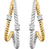14k White Gold & 14K Yellow Gold Plated 1/10 CTW Diamond Earrings