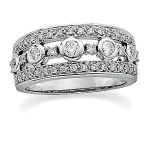 1/2 CTTW Diamond Anniversary Band in 14k White Gold (Size 6 )