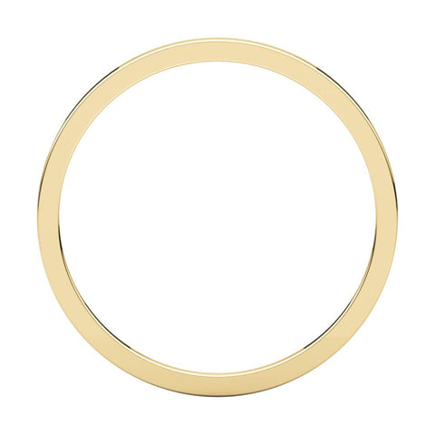 14k Yellow Gold 1mm Flat Band, Size 9