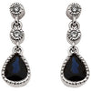 14k White Gold Blue Sapphire & Diamond Earrings