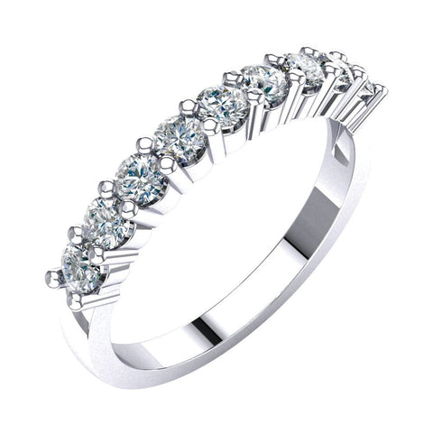 14k White Gold 5/8 CTW Diamond Classic Anniversary Band, Size 7
