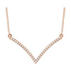 14k Rose Gold 1/6 ctw. Diamond "V" 18-inch Necklace